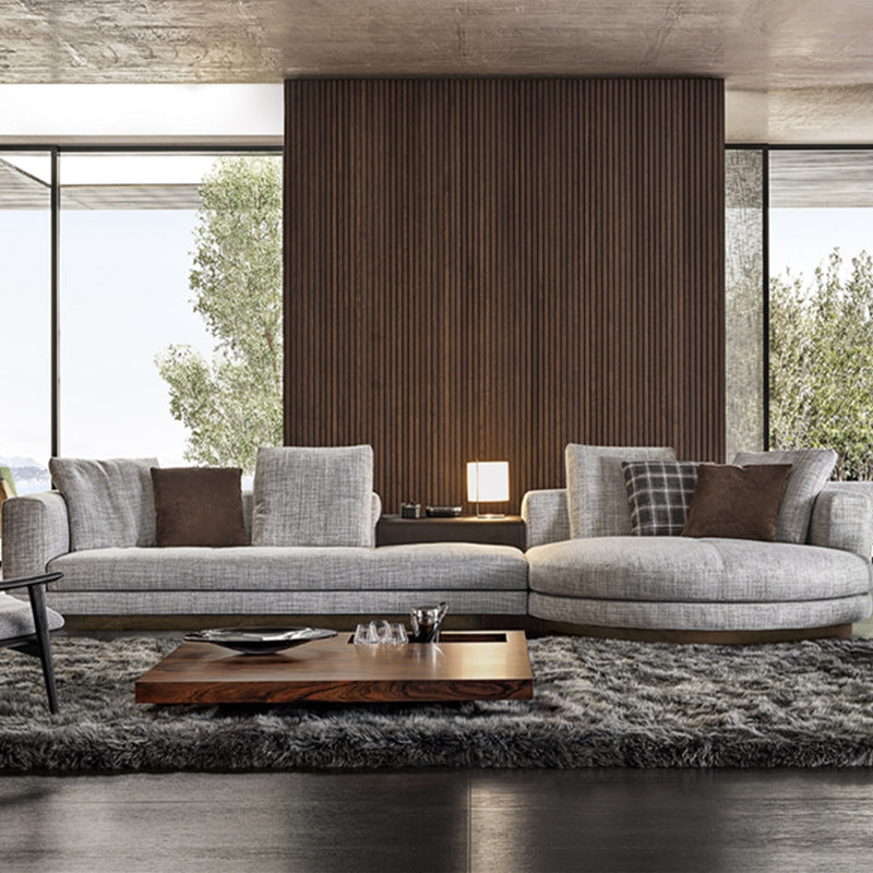 Italian minimalist living room sofa combination villa furniture classy large flat layeraccessible luxury fabric corner sofa suit