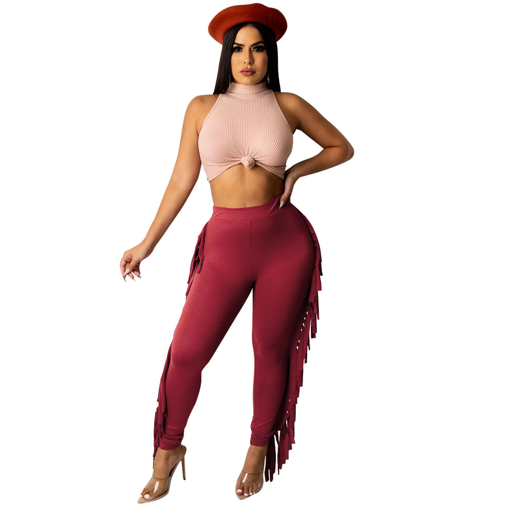 C5369 special offer: no returns or exchanges. please purchase with care. cross-border fashion casual sleeveless tank top and pants two-piece set