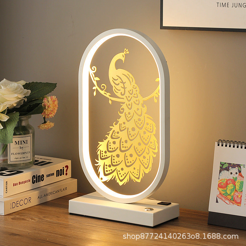 New chinoiserie table lamp bedroom bedside lamp zen ornaments wedding girl lotus creative gift home remote control lotus