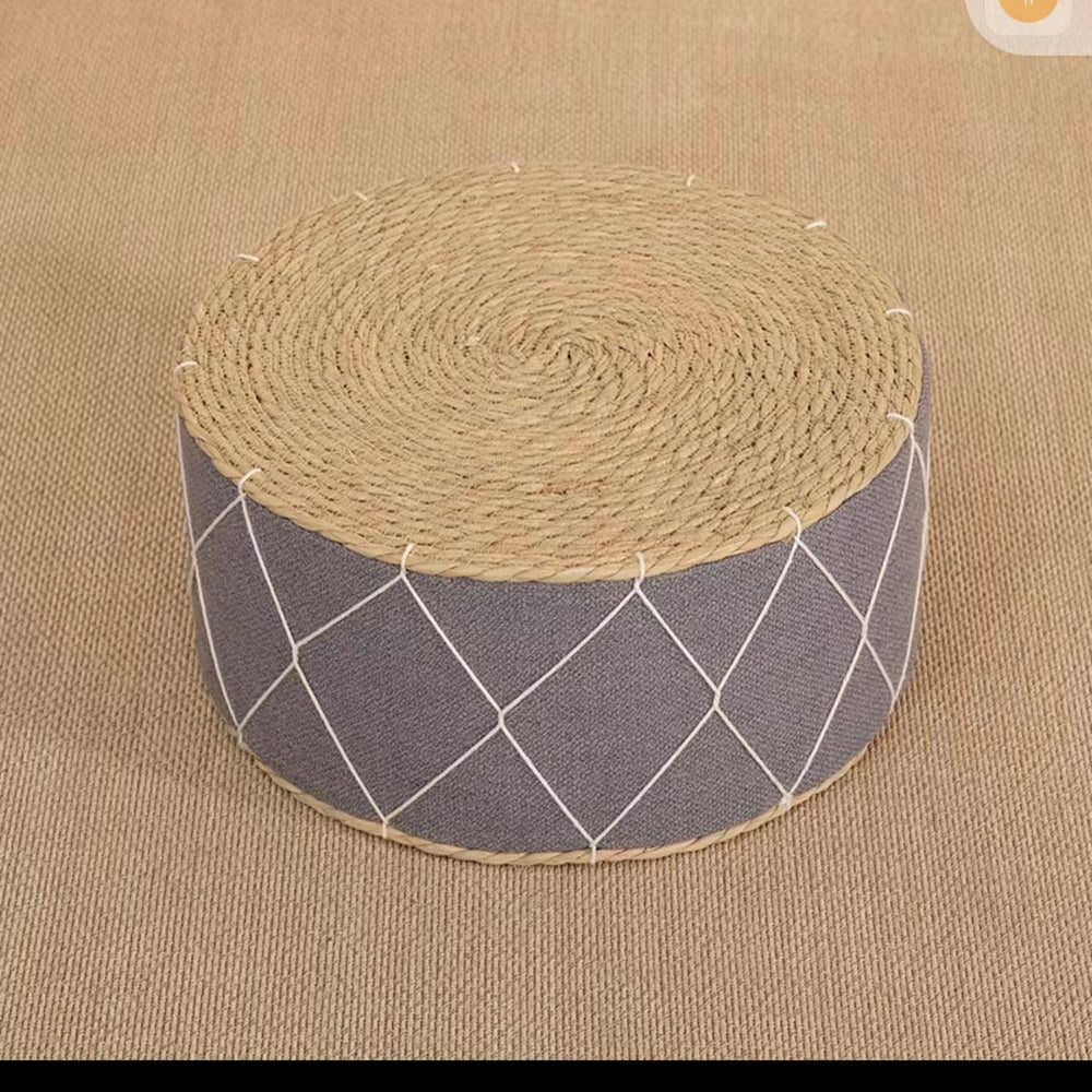Straw mat thickened futon tatami cushion living room for home low stool round bay window small stool footrest seat