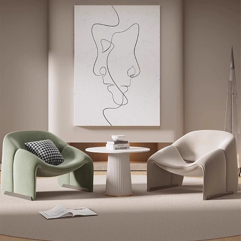 Smiling single sofa living room balcony casual bedroom popular lazy sofa rest area negotiation table and chair combination