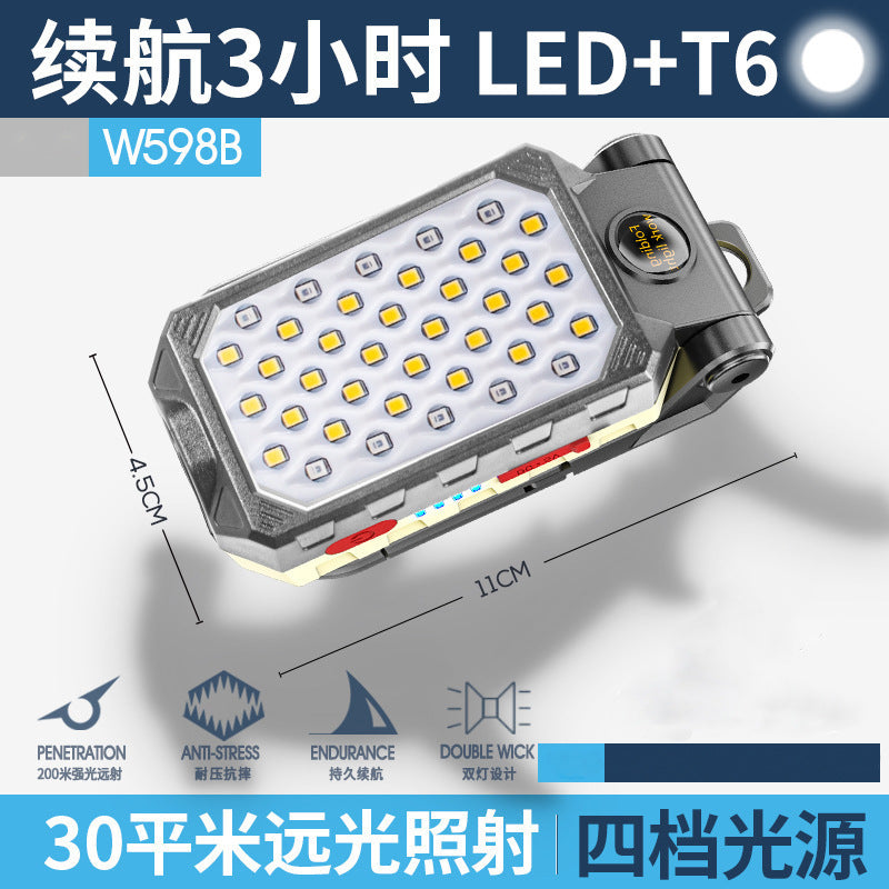 Cross-border LED strong magnetic work light Car warning light Portable flashlight Multifunctional auto repair light Charging maintenance light