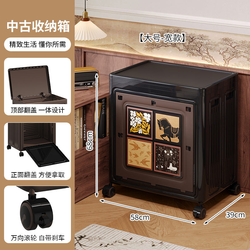 Antique storage box for clothes Large capacity flip cover finishing box Folding storage box Clothes quilt retro storage cabinet