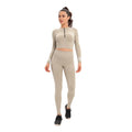 Factory new seamless yoga set: low-cut zipper, peach lift, high-waisted, body-hugging activewear for women