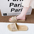 Ethnic style woven one-line sandals for women summernew arrivaleasiest for matchoutwear holiday style soft bottom beach sandals for women
