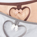 wholesale low-waist ribbed cut out color matching women's underwear pure desire breathable plaid butt lifting bows briefs