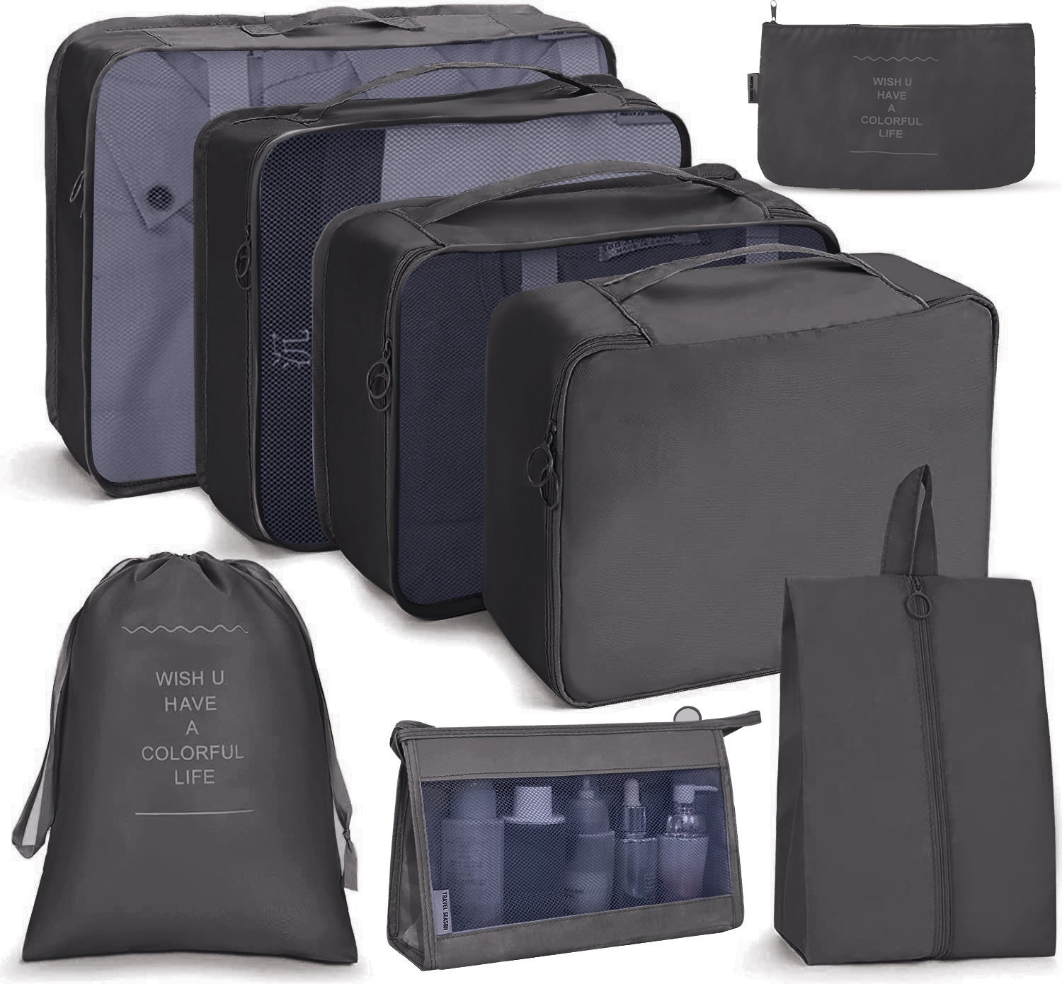 preferred travel twill Oxford cloth eight-piece suit clothes storage bag moving travel finishing bag