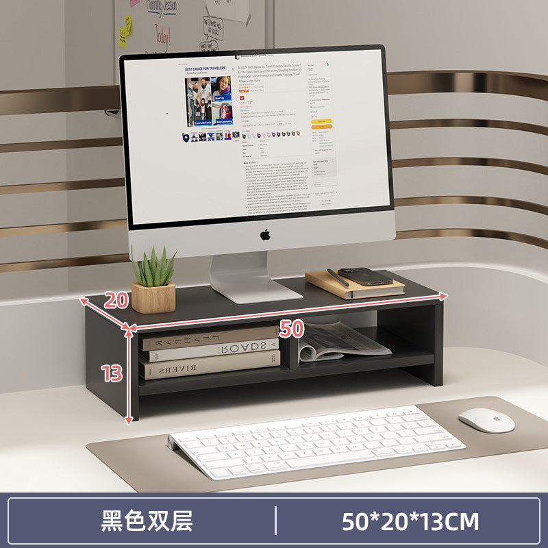 Computer elevated stand monitor bracket desktop bracket office desktop storage shelf workstation corner hole board