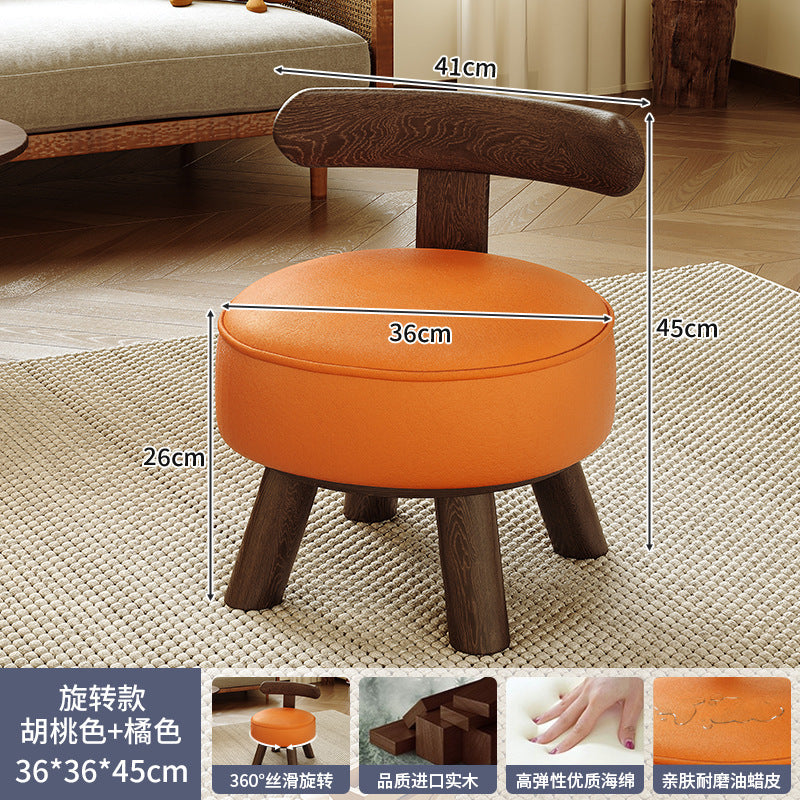 Children's solid wood rotating small chair Door shoe changing stool Coffee table bench Sofa stool Living room small stool Household low stool