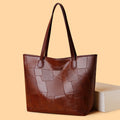 2024 new fashion shoulder bag large capacity tote bag solid color patchwork women's bag woven tote bag dropshipping available