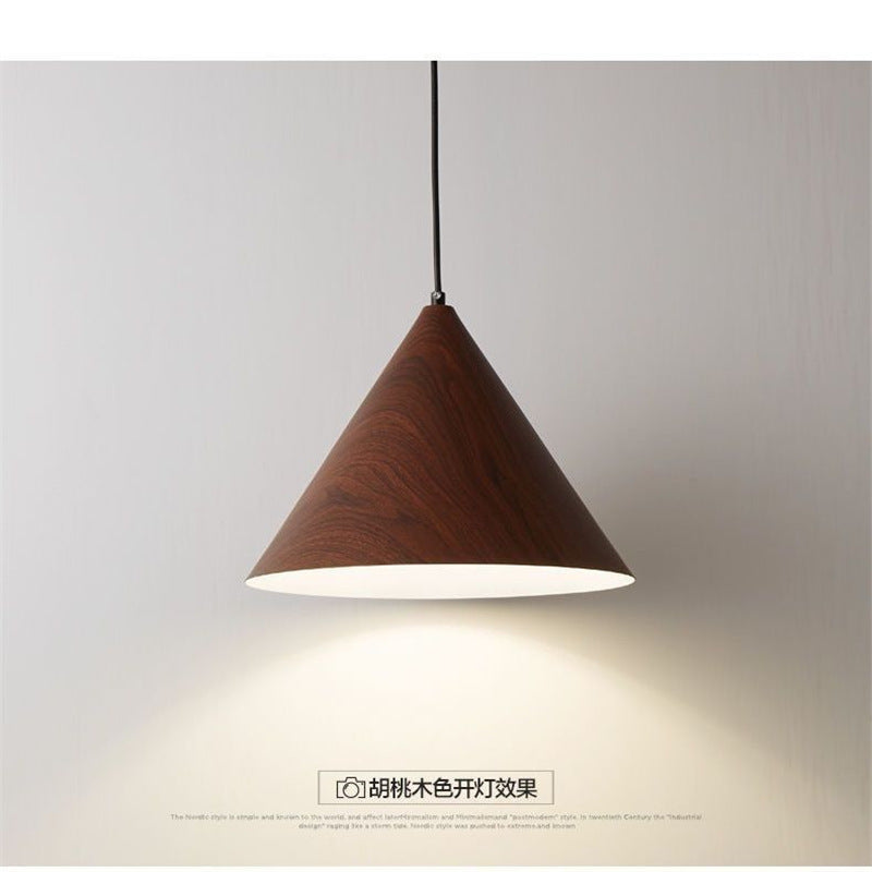 Nordic restaurant pendant light, creative walnut wood bedroom bedside lamp, kitchen bar table lamp, retro small pendant light