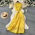 French lace cutout sleeveless two-piece set for women -  summer elegant high-end vest and midi skirt outfit