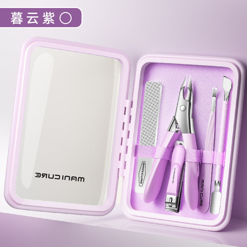New cuticle nipper manicure set, 5-piece nail clipper kit with precision nippers and single nail clippers tool set