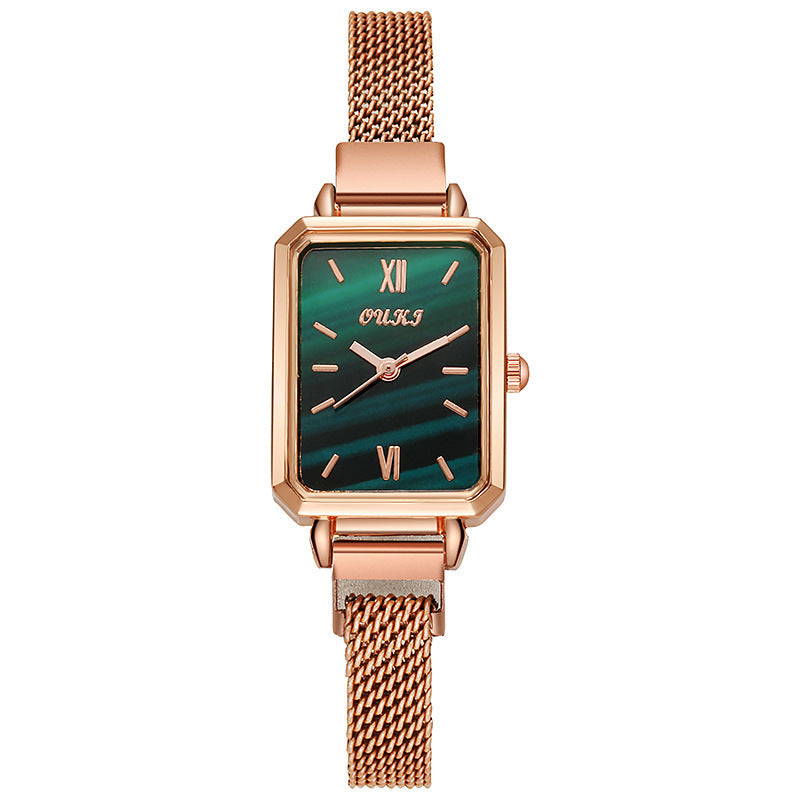 Live broadcast popular douyin sales retro elegant women's watch wholesale watch women's small square watch women's watch small green