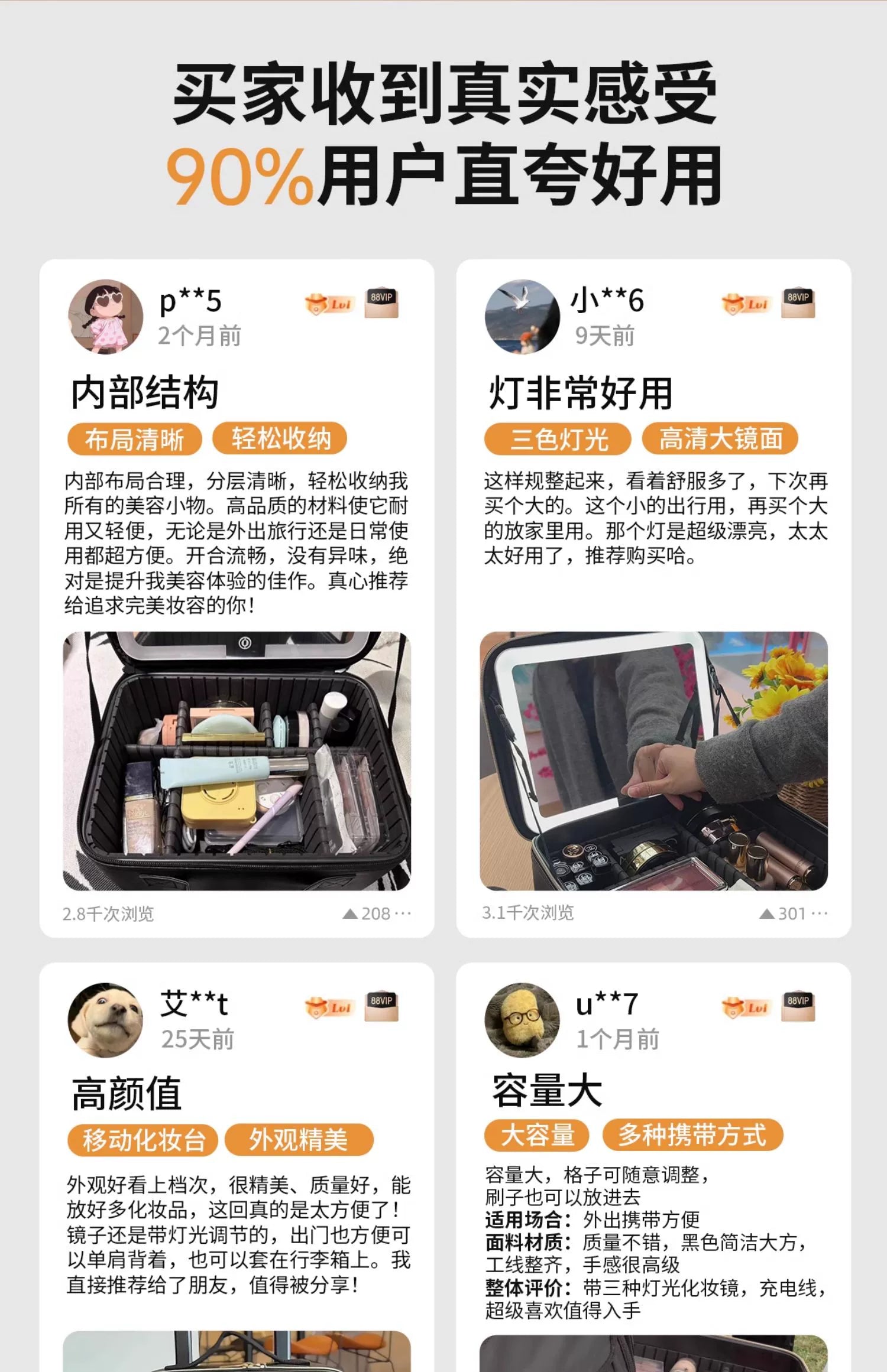 "OBOX" 2025 new cosmetic bag women with mirror with lamp skin care products beauty commuter storage hanging suitcase