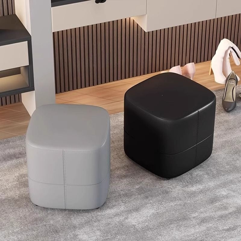 Nordic simple sofa stool fitting room cloakroom shoe changing stool makeup dressing stool stool foot stool leather stool square stool