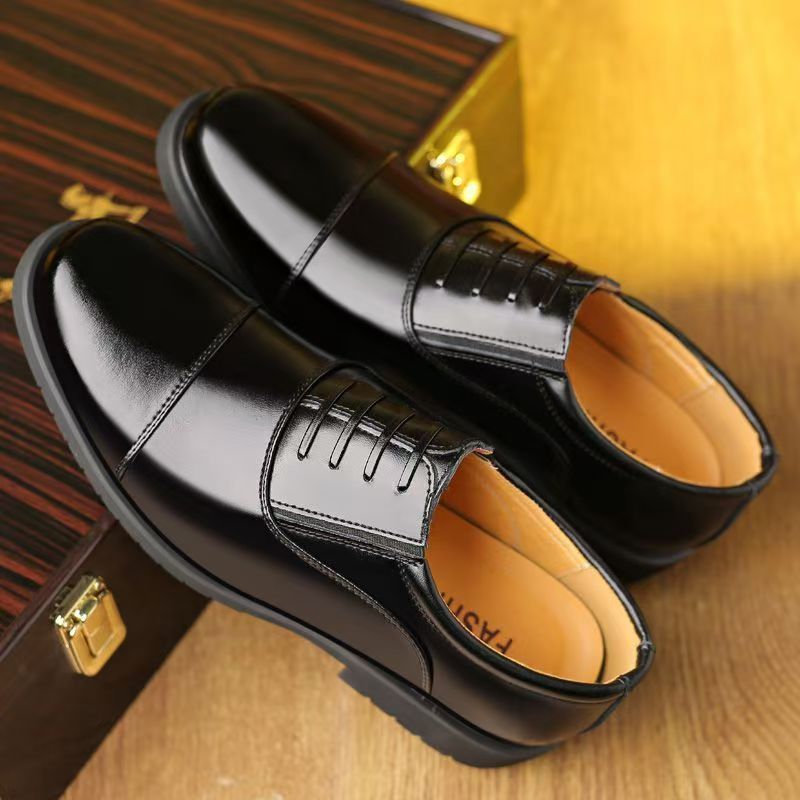 Men's leather dress shoes - spring/autumn work & business casual - triple-stitched, lace-up style - wholesale & dropshipping available
