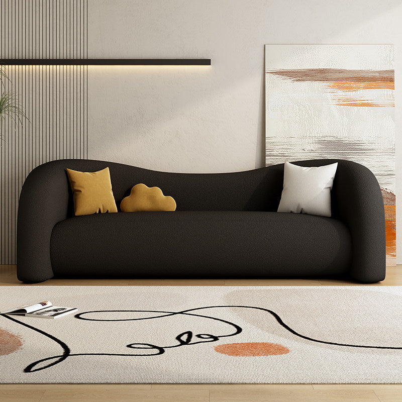 Accessible luxury curved sense of design lazy sofa beauty salon reception rest area bedroom living room fabric leather sofa