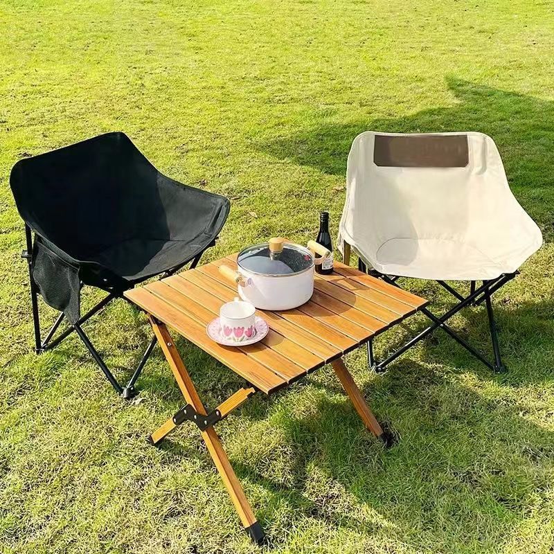 Outdoor folding chair fishing stool portable elevated moon chair outdoor dinner folding lounge chair installation-free foldable bed
