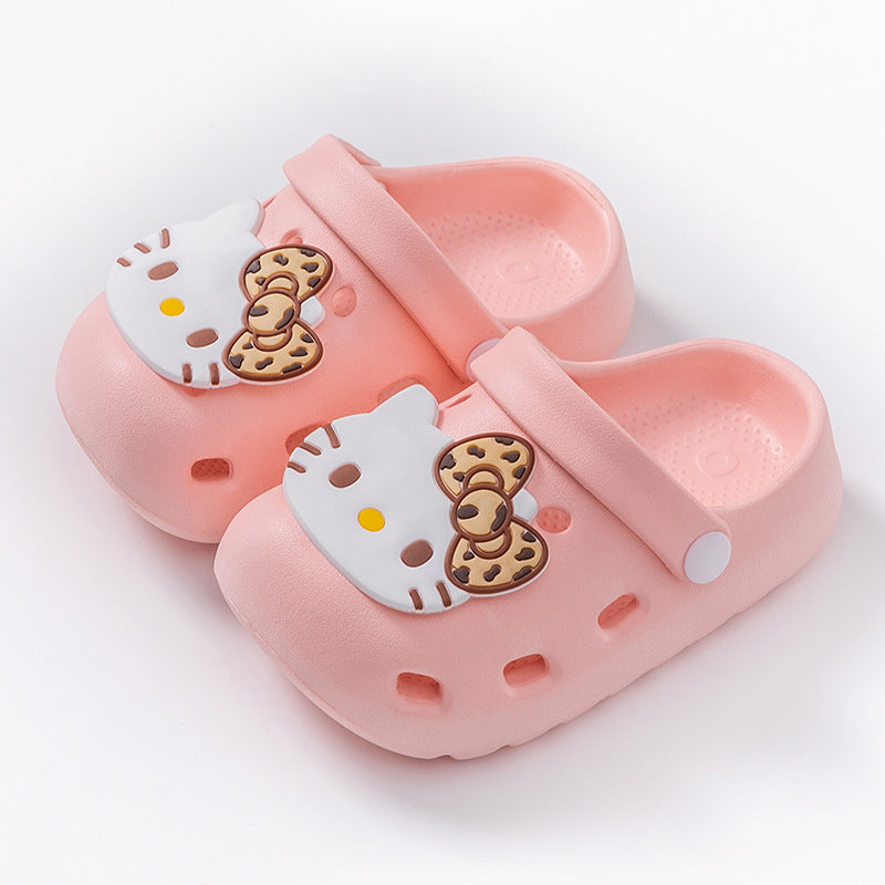 Eva kids' clogs - summer girls' indoor anti-slip leopard print kt cat slippers - toddler & big kids' beach sandals