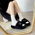 Embroidered trendy slippers for women, autumn/winter new arrivals, versatile retro comfort, fuzzy slippers, korean style cotton slippers
