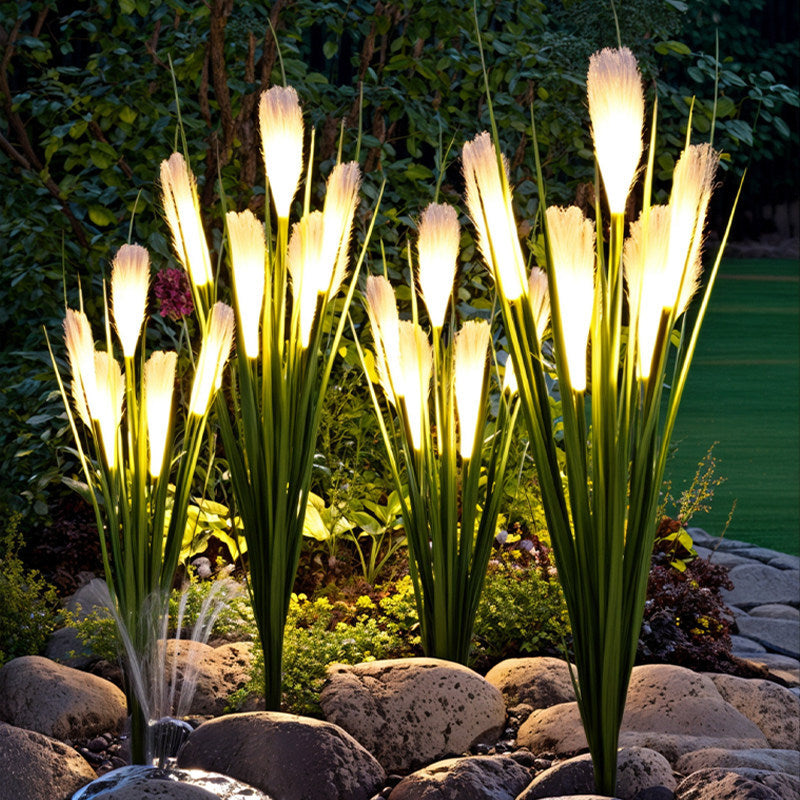 Outdoor solar reed lights - waterproof landscape decorative lighting for garden, lawn, and yard illumination projects