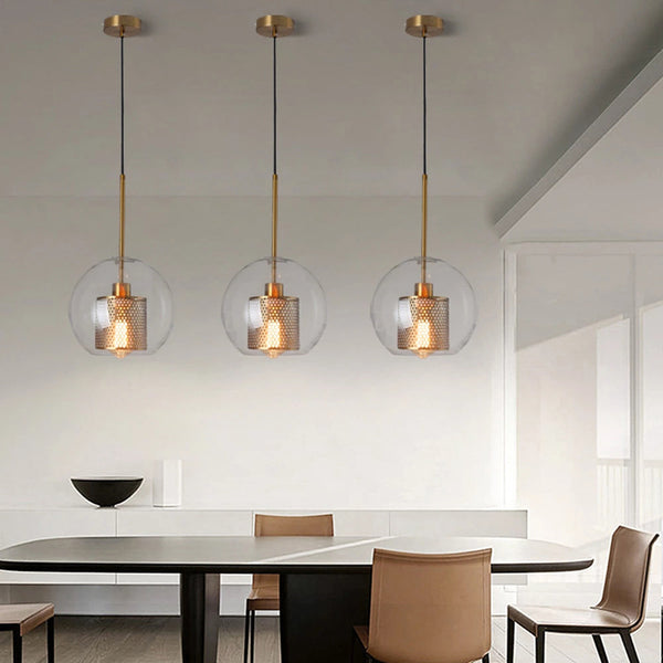 Postmodern minimalist glass ball chandelier Nordic restaurant bar counter Home living room dining room Bedroom bedside wrought iron chandelier
