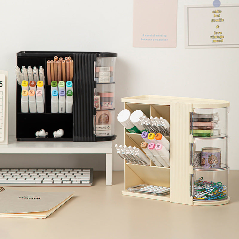 Desktop storage box High-value office large-capacity pen holder Student household multi-layer drawer stationery storage box