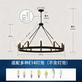 American industrial style two-tier ring pendant light - clear glass hotel villa living room dining room lighting fixture
