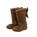 Vancahao ballet style leather boots  new korean style girls' bowknot princess shoes kids' fashion over-the-knee boots trendy