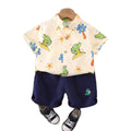 Boys' summer outfit set  new kids' summer style: trendy, edgy, and street-style short-sleeve and shorts two-piece set