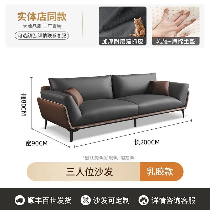 Office reception sofa set - modern minimalist sofa, coffee table, and three-seater suite for business reception areas