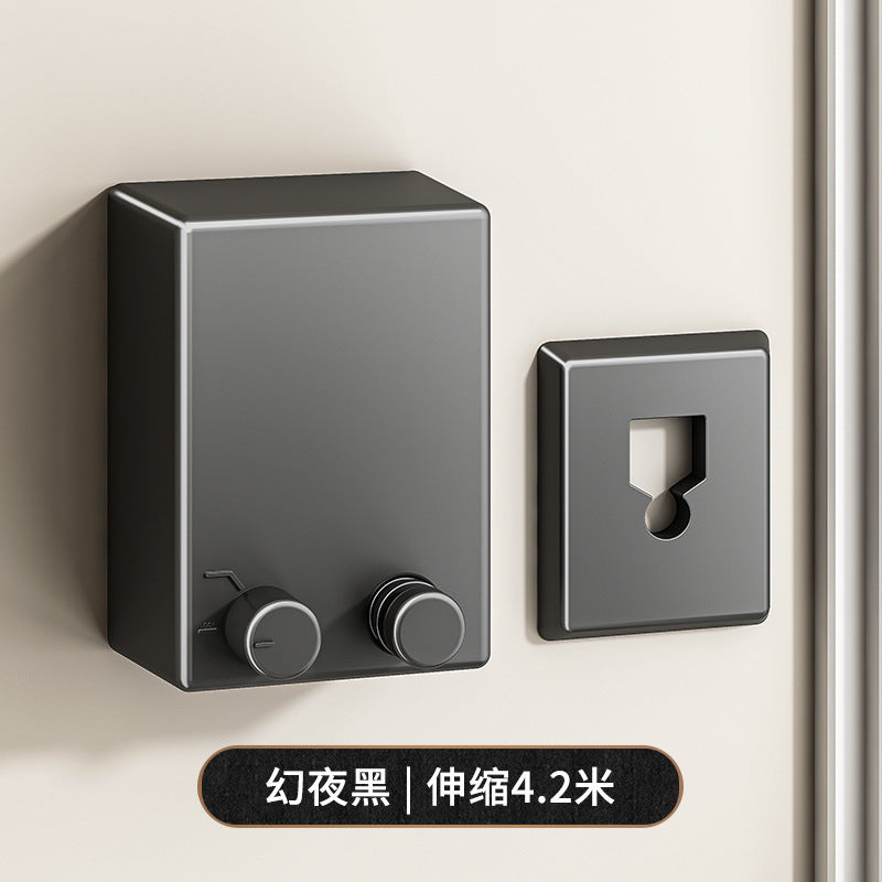 Balcony invisible clothesline gun gray clothes drying artifact rope indoor punch-free bathroom telescopic wire rope