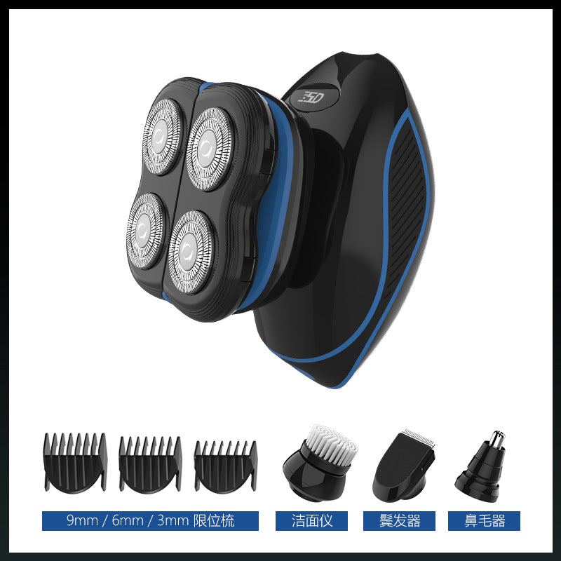8w four-in-one blade shaver, fully washable, rechargeable set, waterproof digital display, rotary four-blade head