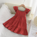 Trendy korean & japanese summer dresses: runaway princess sundresses, new solid color tiered dresses for baby girls