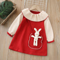 Girls' knit dress -  autumn/winter new collection - backpack style cute dress