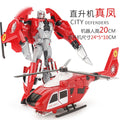Kids' alloy transforming robot fire truck series: autobots, helicopters, police cars, and motorcycle model toys