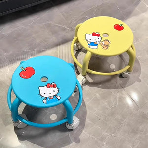 Universal wheel small stool for homecasual low stool silent free movable anti-rollover roller stool door shoe changing stool