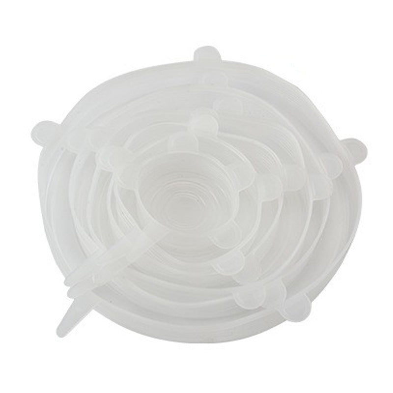 Douyin same silicone fresh-keeping cover 6-piece set, multi-functional sealing fresh-keeping bowl cover creative stretching plastic wrap hot-selling
