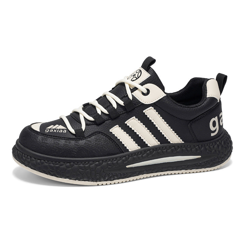 Spring new men's shoes 2026 soft sole leather sneakers fashion trendy casual shoes comfortable versatile low-top shoes for men