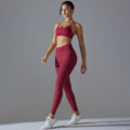 New arrival cross-border seamless pure color tight cross back sports intimates yoga suit running fitness yoga wear for women