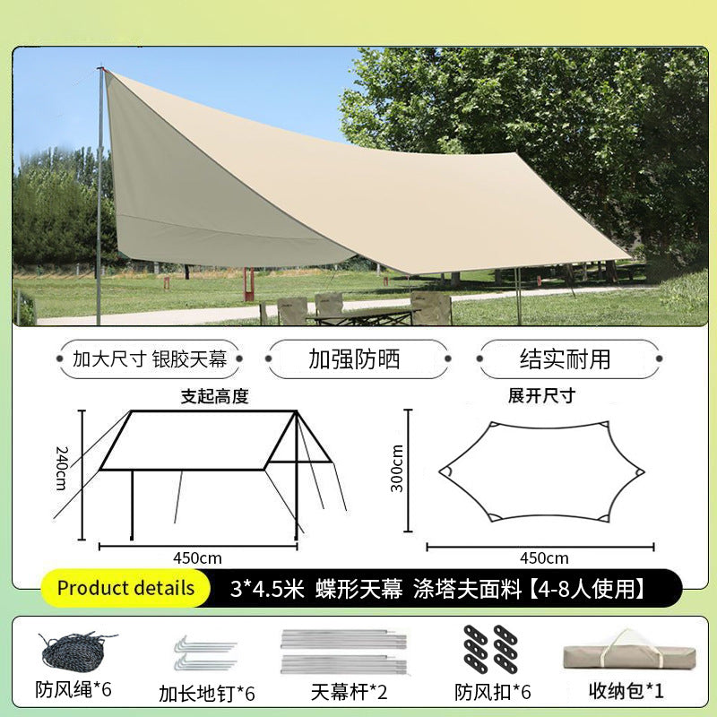 Outdoor canopy vinyl thickened and enlarged octagonal camping style tent picnic camp rainproof and sunproof portable awning