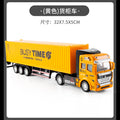 Die-cast alloy semi-truck toy - kids' playset with trailer, container transport, and realistic container model - perfect for young truck enthusiasts!