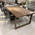 Nordic mobien solid wood dining table small apartment minimalist american style ash wood rectangular desk and chair set for home use