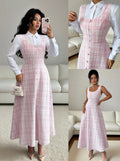 European and american cross-border   plaid sleeveless dress  new arrival elegant vacation french style