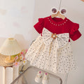 Girls' summer dress : korean style, trendy new arrival, chic infant and toddler dress with flutter sleeves, polka dot print, and round neck