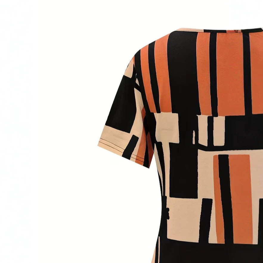 wholesale women's short-sleeved dresses, fashionable women's dresses for spring, summer, and autumn, new cross-border printed designs