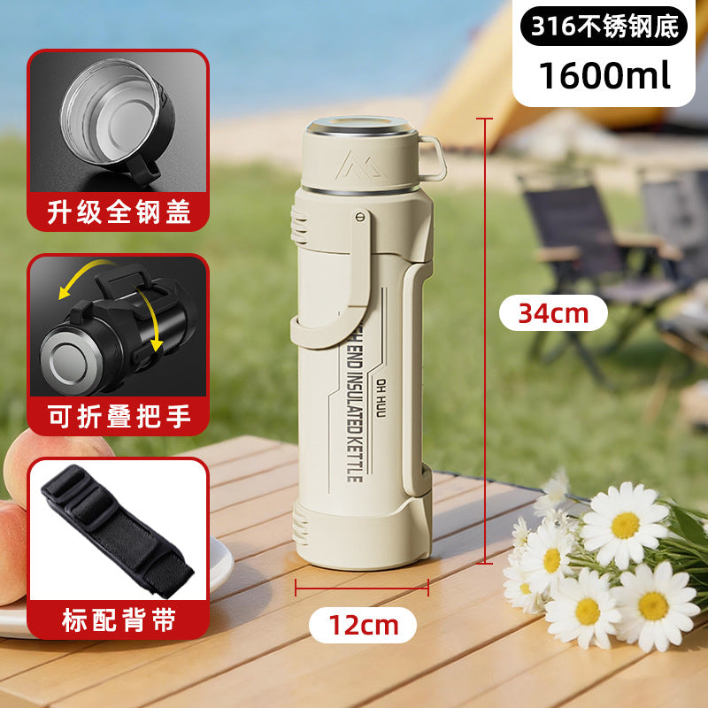 316 stainless steel large capacity collapsible handle thermos kettle - outdoor, car, portable water bottle - travel kettle wholesale with custom logo
