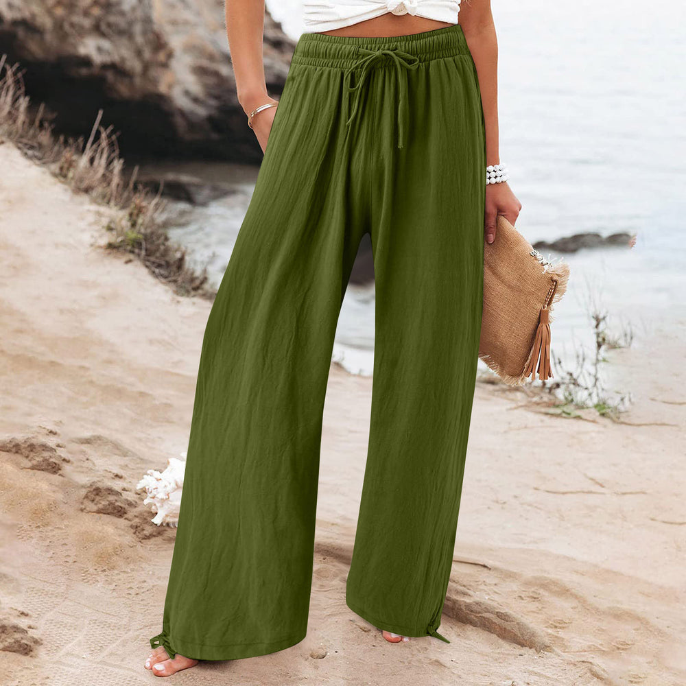independent station  fashion cross-border hot selling export elastic casualpure colorpants loose pants