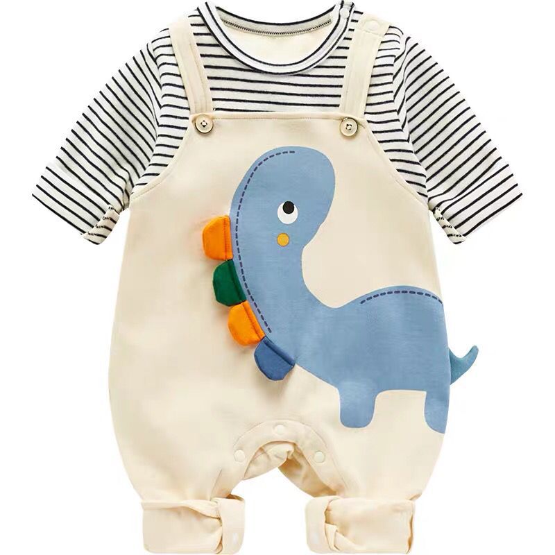Newborn baby romper - cute cartoon design for boys & girls - trendy spring/autumn style
